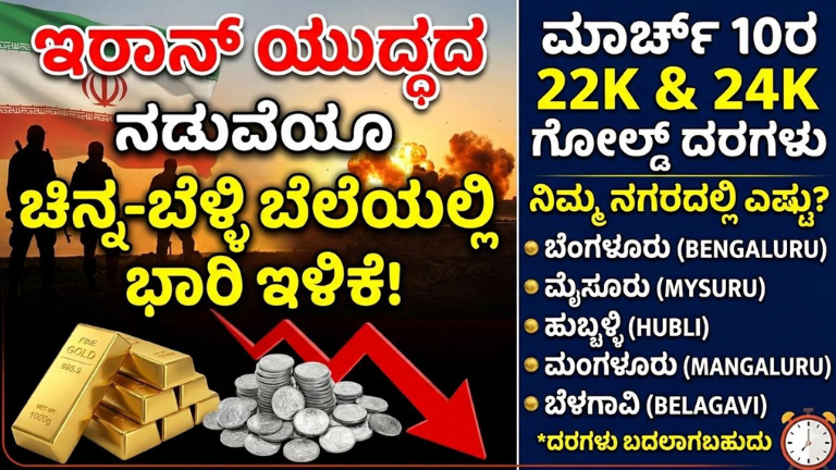 ಇರಾನ್ ಯುದ್ಧದ ನಡುವೆಯೂ ಚಿನ್ನ-ಬೆಳ್ಳಿ ಬೆಲೆಯಲ್ಲಿ ಇಳಿಕೆ!