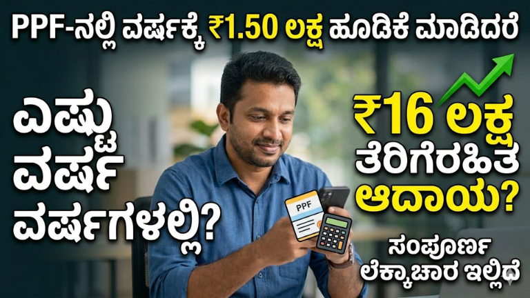 PPF ಯೋಜನೆಯಲ್ಲಿ ವರ್ಷಕ್ಕೆ ₹1.50 ಲಕ್ಷ ಹೂಡಿಕೆ ಮಾಡಿದರೆ